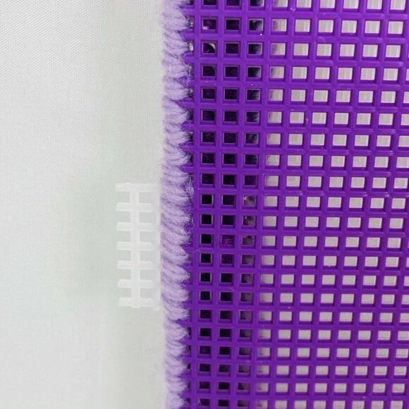 Vtg Plastic Canvas Purple Bear Hanging Note Holder Yarn Embroidery Kawaii Mail - Picture 5 of 5